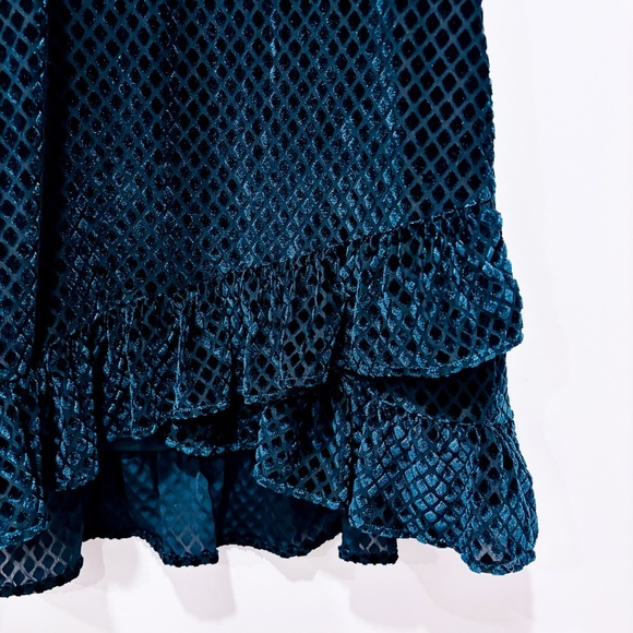 HOUSE OF HARLOW 1960 Forest green velvet mini dress | Medium * - Picture 7 of 10